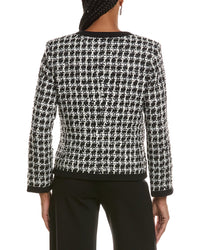 St. John St. John Contrast Tape Tweed Wool-Blend Jacket