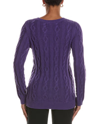 St. John St. John Cable Knit Cashmere-Blend Sweater