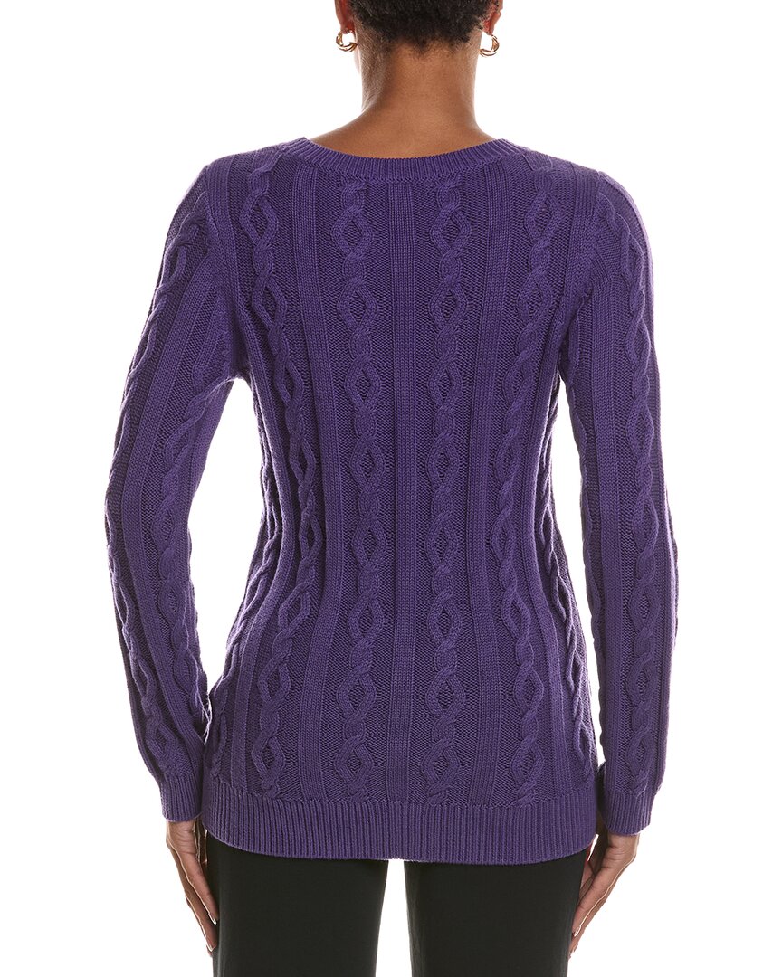 St. John St. John Cable Knit Cashmere-Blend Sweater
