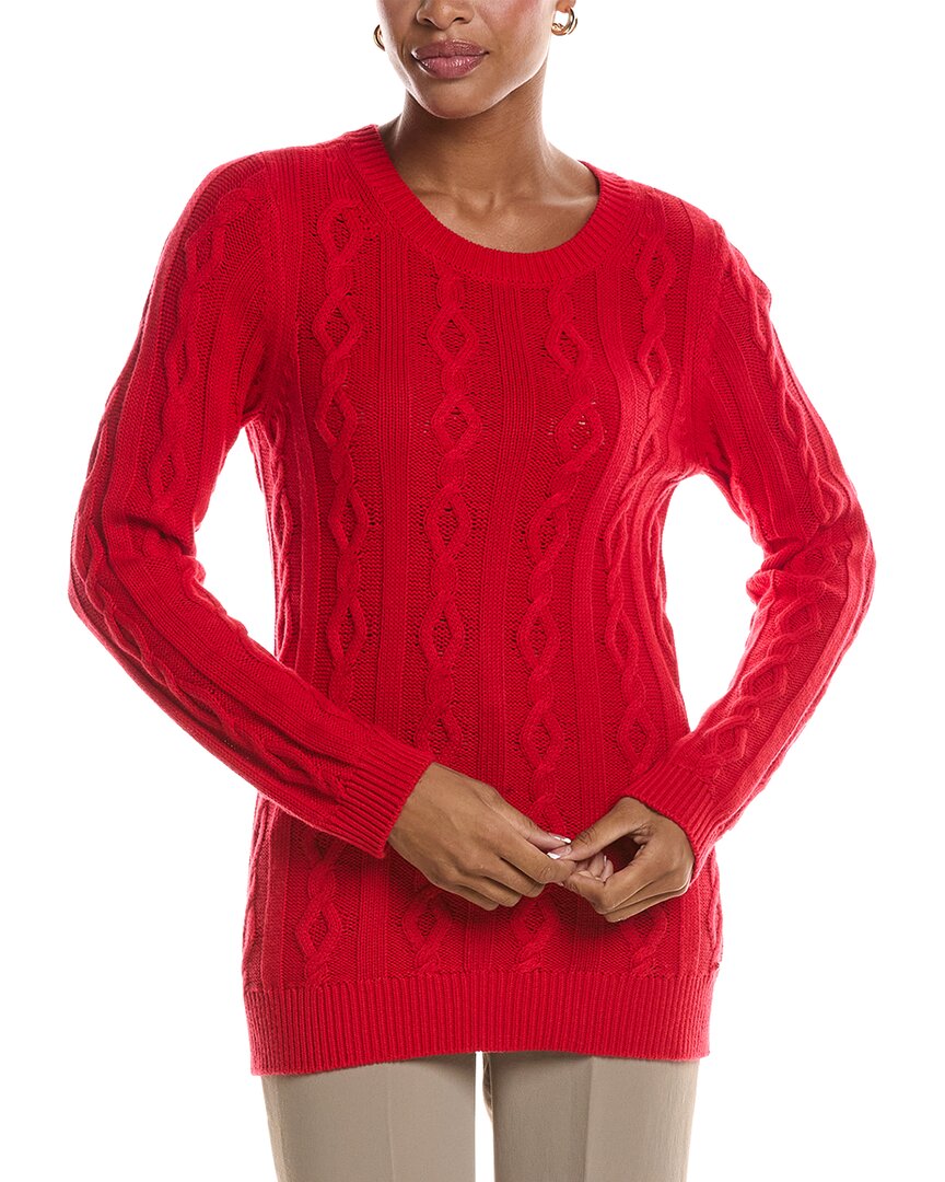 St. John St. John Cable Knit Cashmere-Blend Sweater