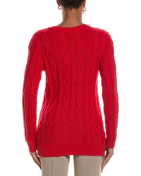 St. John St. John Cable Knit Cashmere-Blend Sweater