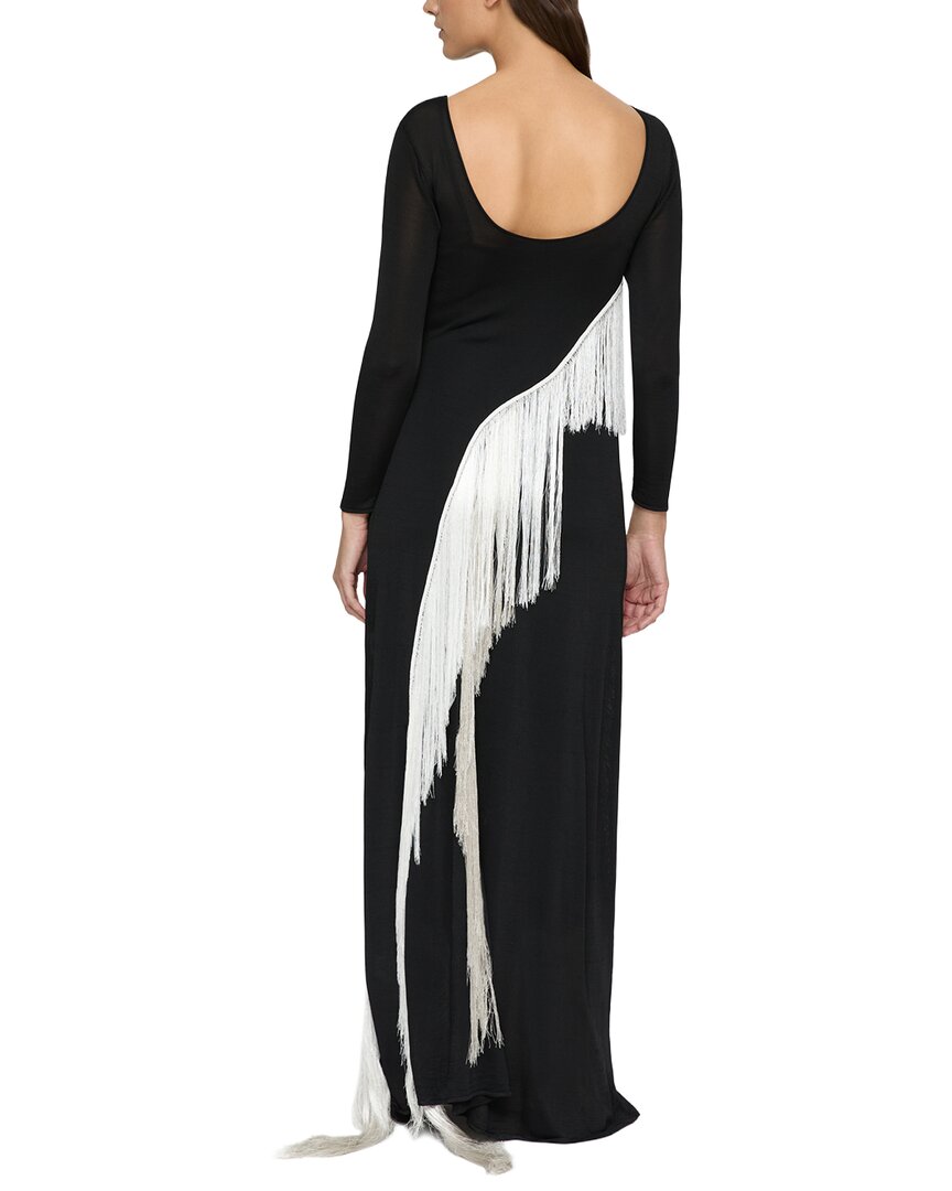 Lafayette 148 New York Embroidered Fringe Knit Maxi Dress