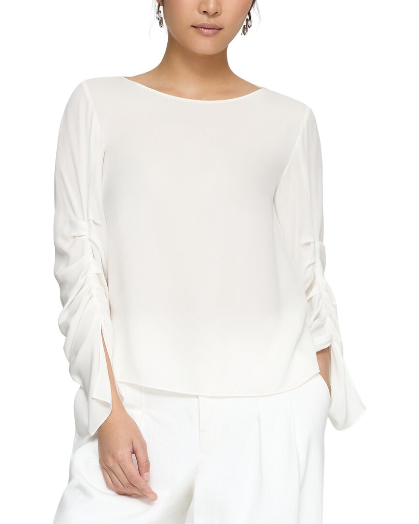 Lafayette 148 New York Ruched Slit Blouse