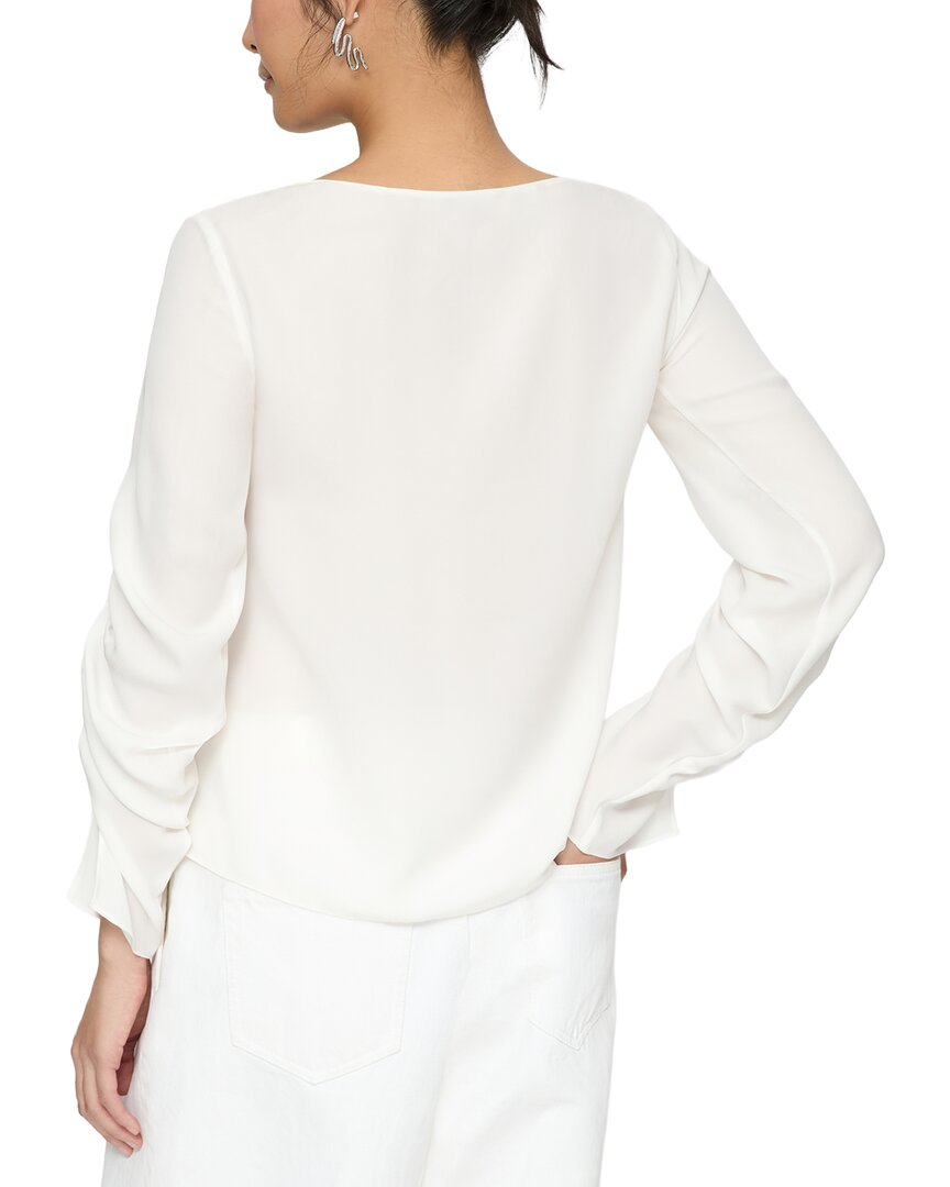 Lafayette 148 New York Ruched Slit Blouse