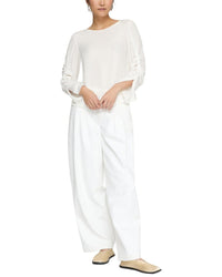 Lafayette 148 New York Ruched Slit Blouse