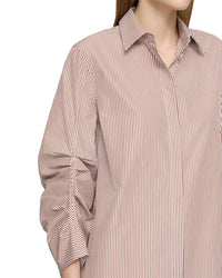 Lafayette 148 New York Ruched Sleeve Shirtdress