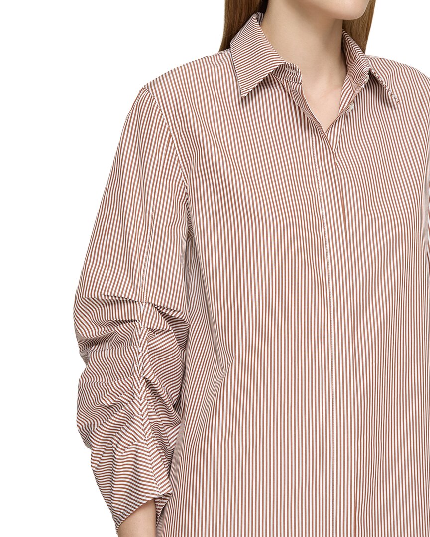 Lafayette 148 New York Ruched Sleeve Shirtdress