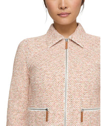 Lafayette 148 New York Collared Zip Front Knit Jacket