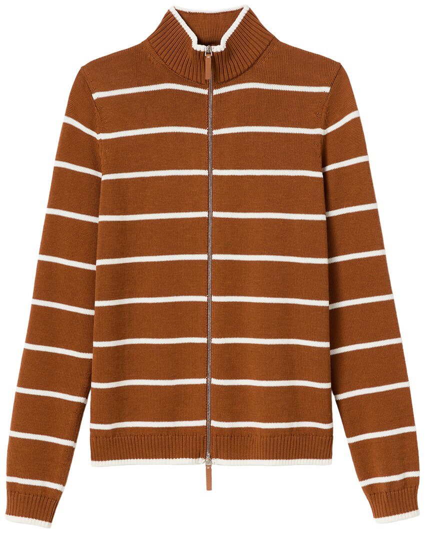 Lafayette 148 New York Stripe Fitted Bomber