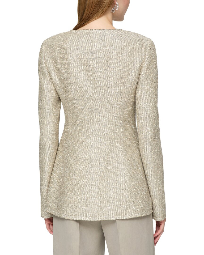 Lafayette 148 New York Scoop Neck Fitted Jacket