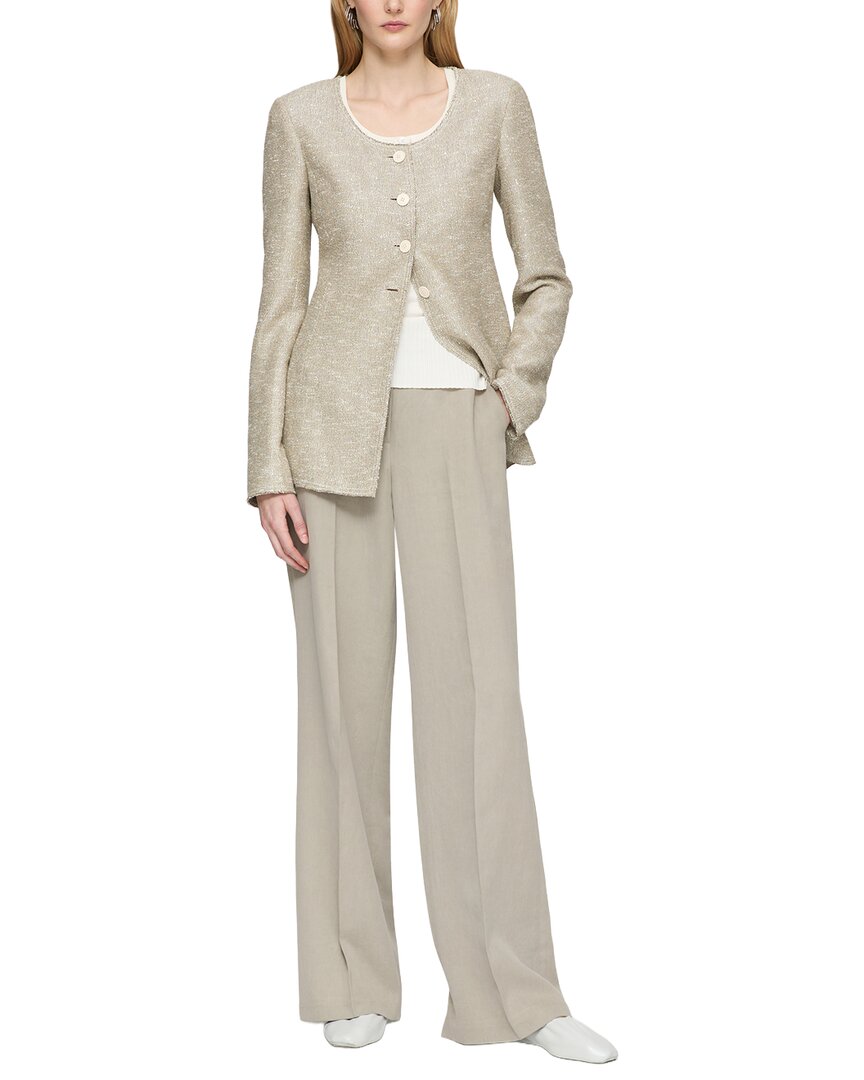 Lafayette 148 New York Scoop Neck Fitted Jacket