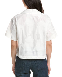 Lafayette 148 New York Wide Point Collar Popover Blouse