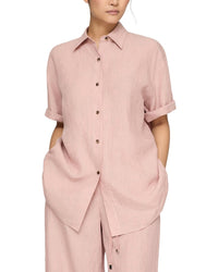 Lafayette 148 New York Drop Shoulder Button Oversized Blouse