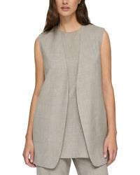 Lafayette 148 New York V-Neck Open Front Vest