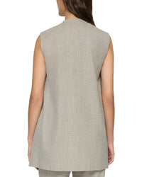 Lafayette 148 New York V-Neck Open Front Vest