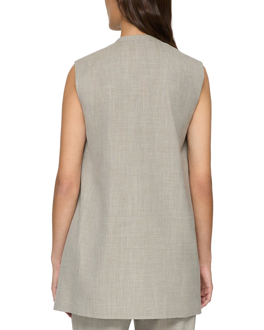 Lafayette 148 New York V-Neck Open Front Vest