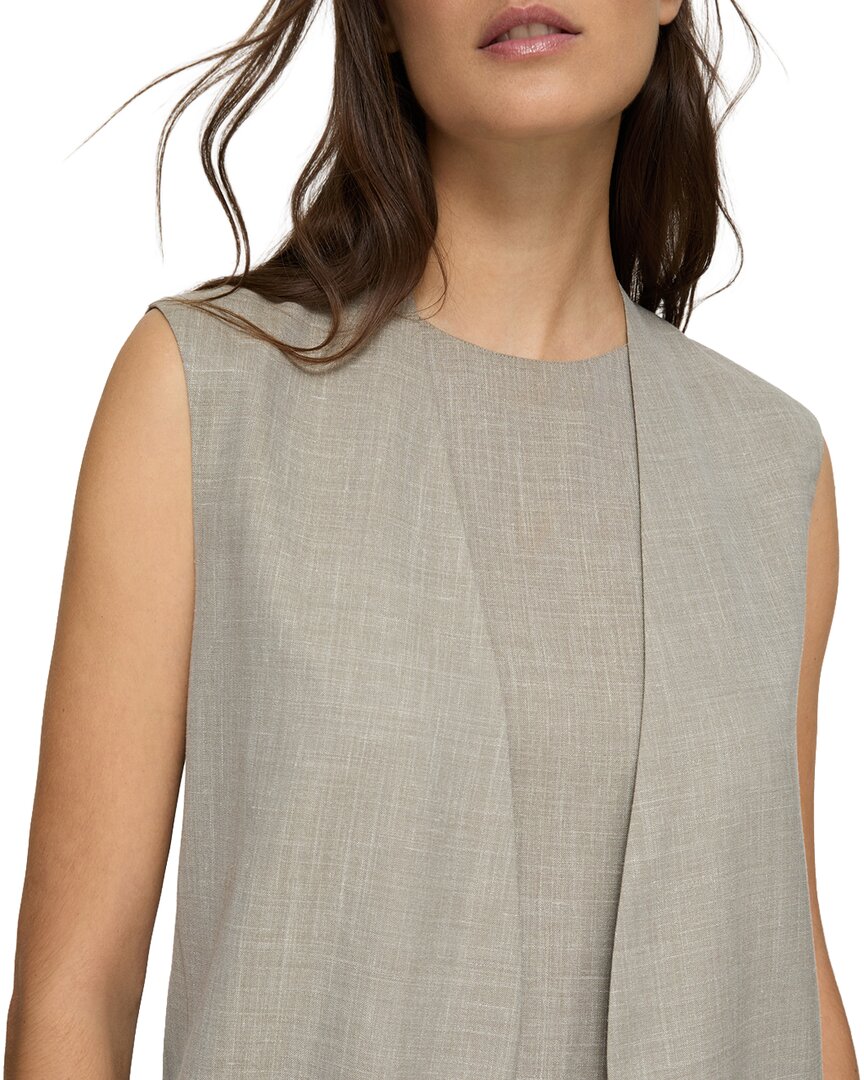Lafayette 148 New York V-Neck Open Front Vest