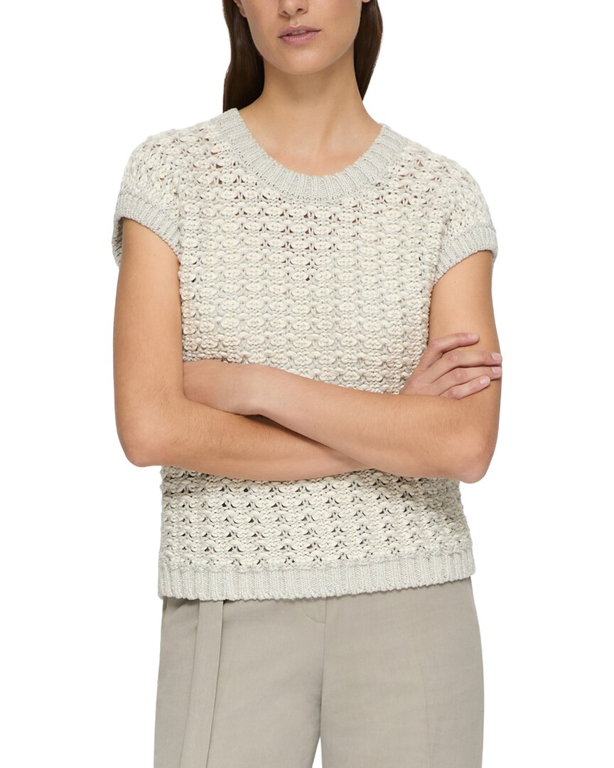 Lafayette 148 New York Open Stitch Crewneck Sweater