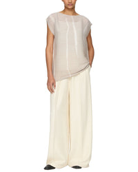 Lafayette 148 New York Printed Plisse Cap Sleeve Blouse
