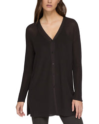 Lafayette 148 New York Ribbed Button Front Cardigan