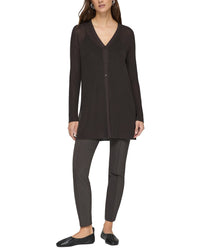 Lafayette 148 New York Ribbed Button Front Cardigan