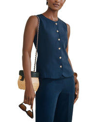 J.Mclaughlin Dune Linen-Blend Vest
