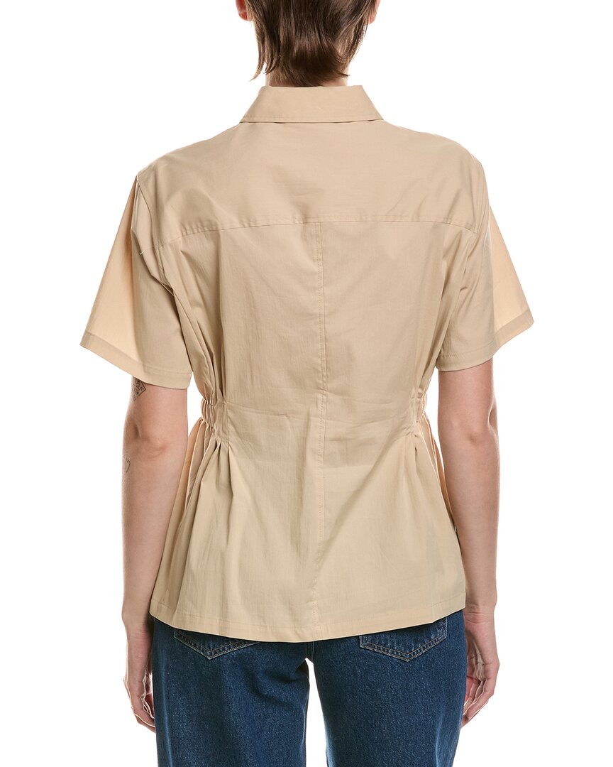 Anne Klein Petite Pleated Waist Button-Up Shirt