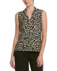 Anne Klein The Triple Pleat Printed Top