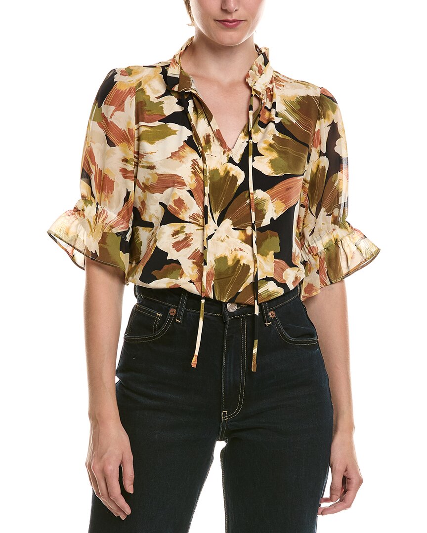 Anne Klein Mixed Media Peasant Top