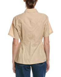 Anne Klein Pleated Waist Button-Up Shirt