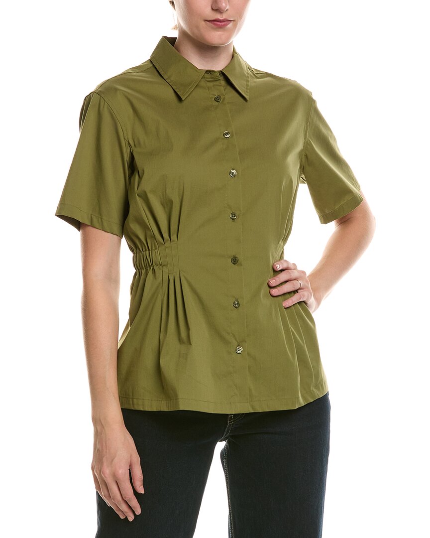 Anne Klein Pleated Waist Button-Up Shirt