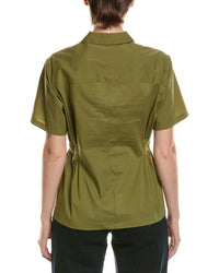 Anne Klein Pleated Waist Button-Up Shirt