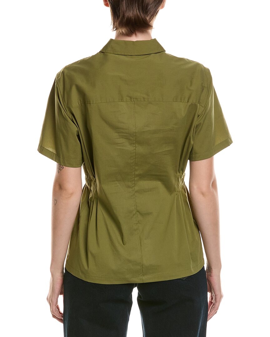 Anne Klein Pleated Waist Button-Up Shirt