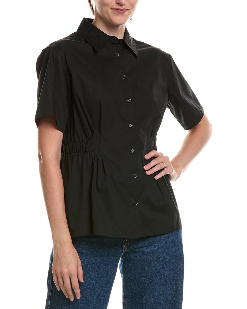 Anne Klein Pleated Waist Button-Up Shirt