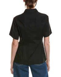 Anne Klein Pleated Waist Button-Up Shirt