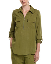 Anne Klein Half Zip Collar Shirt