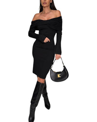 Leon Gori Off-The-Shoulder Midi Dress