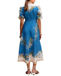 Amina Glam Linen Midi Dress