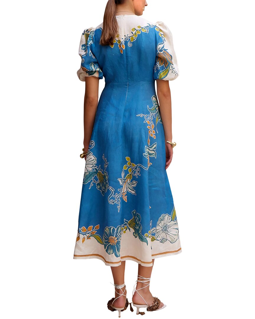 Amina Glam Linen Midi Dress