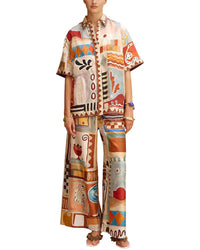 Amina Glam 2Pc Linen Shirt & Pant Set