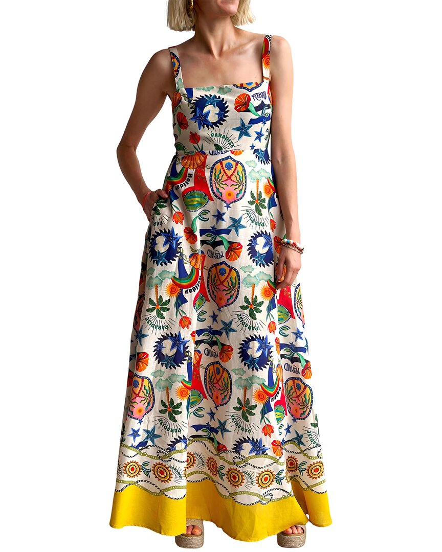 Amina Glam Linen-Blend Maxi Dress