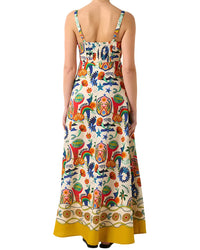 Amina Glam Linen-Blend Maxi Dress