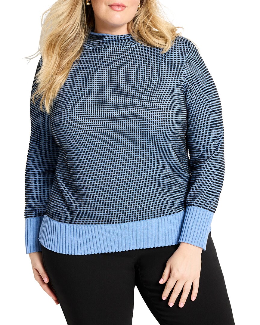 Nic+Zoe Plus Funnel Neck Pixel Knit Sweater