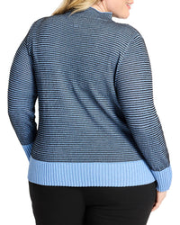 Nic+Zoe Plus Funnel Neck Pixel Knit Sweater
