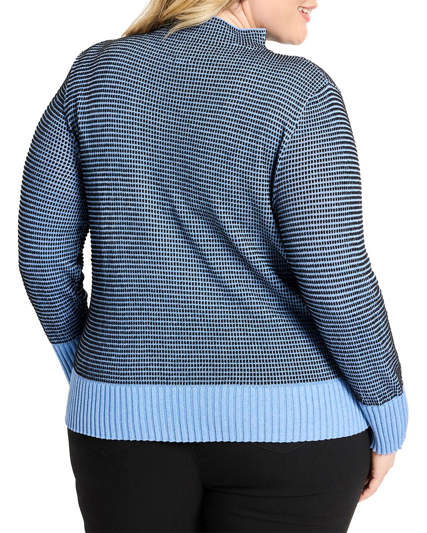 Nic+Zoe Plus Funnel Neck Pixel Knit Sweater