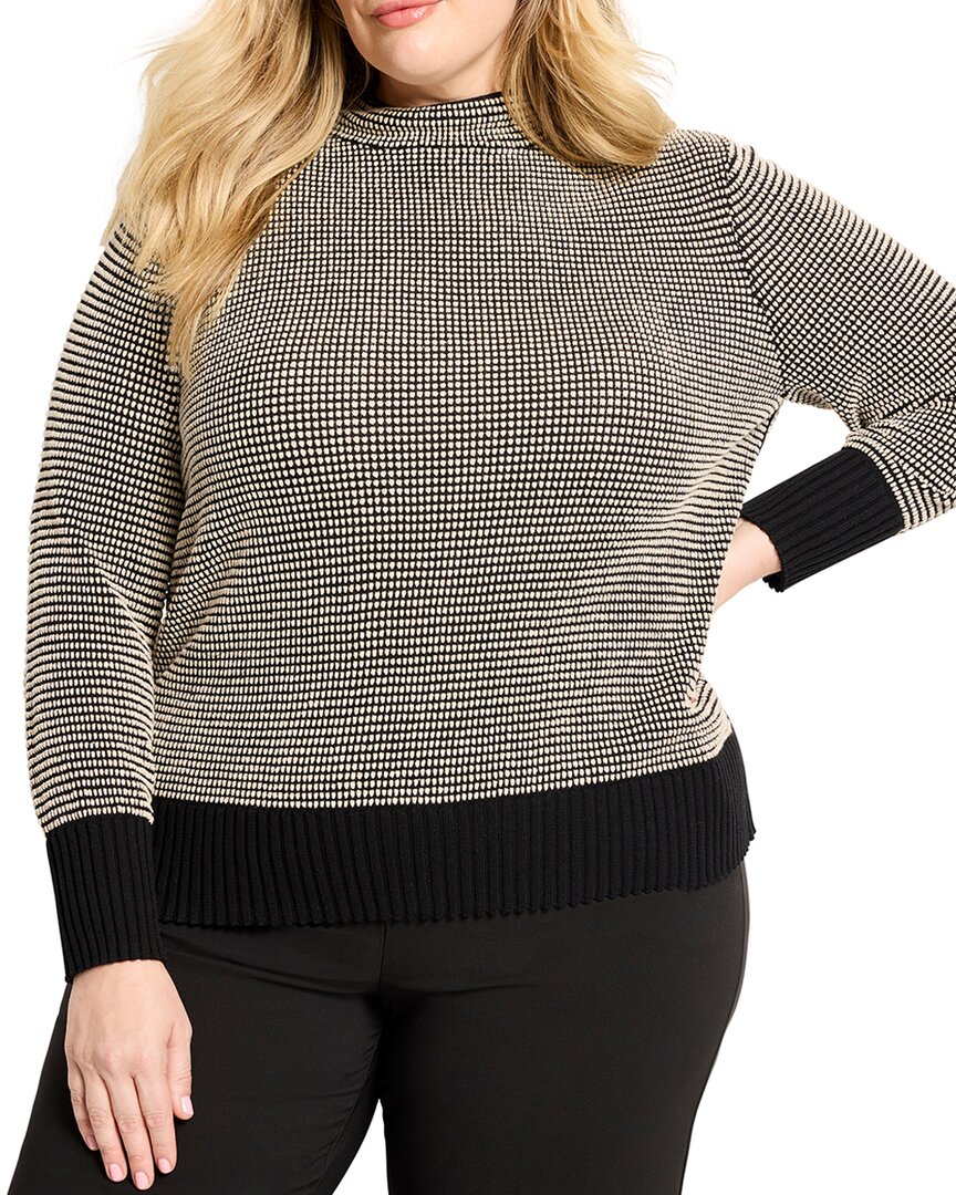 Nic+Zoe Plus Funnel Neck Pixel Knit Sweater