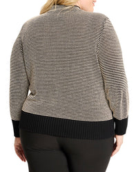 Nic+Zoe Plus Funnel Neck Pixel Knit Sweater