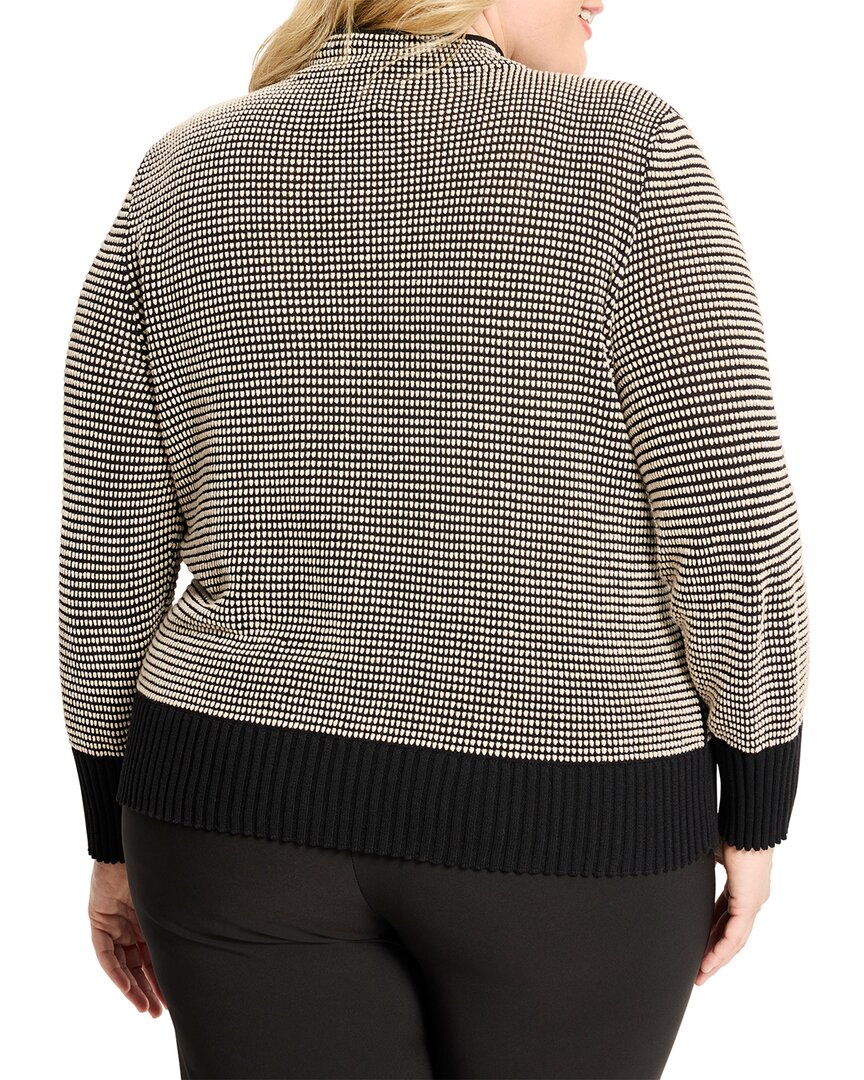 Nic+Zoe Plus Funnel Neck Pixel Knit Sweater