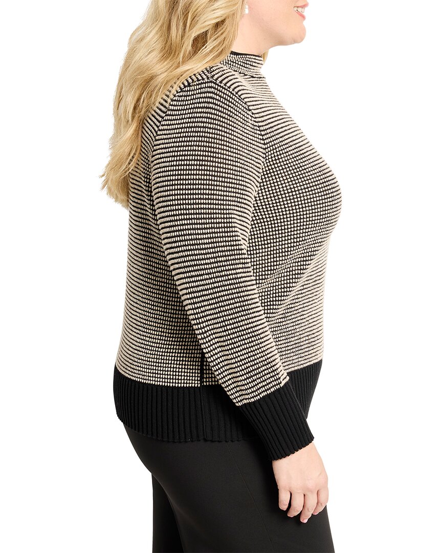 Nic+Zoe Plus Funnel Neck Pixel Knit Sweater
