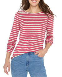 Nic+Zoe Petite Stripe Boat T-Shirt